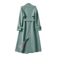 thumbnail image 4 of Tiqkatyck Trench Coat Trench Windbreaker Outerwear Fit Coat Women Solid Long Overcoat Slim Jacket Women's Coat Plus Size Tops Clearance Long Sleeve Tops Green XXXXL, 4 of 4