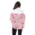thumbnail image 4 of FORMRS Womens Scarf Winter Soft Long Big Warm Shawls Wrap Tassel Scarves, Pink Cute Cherry Pattern, 4 of 9