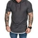 thumbnail image 5 of Camiseta con capucha para hombre, camiseta informal de manga corta con capucha, camisetas de color para hombre, 5 of 5