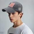 thumbnail image 2 of Gorra de béisbol Ptduabenlu con bandera de EE.UU. bordada y ajuste de algodón, 2 of 7