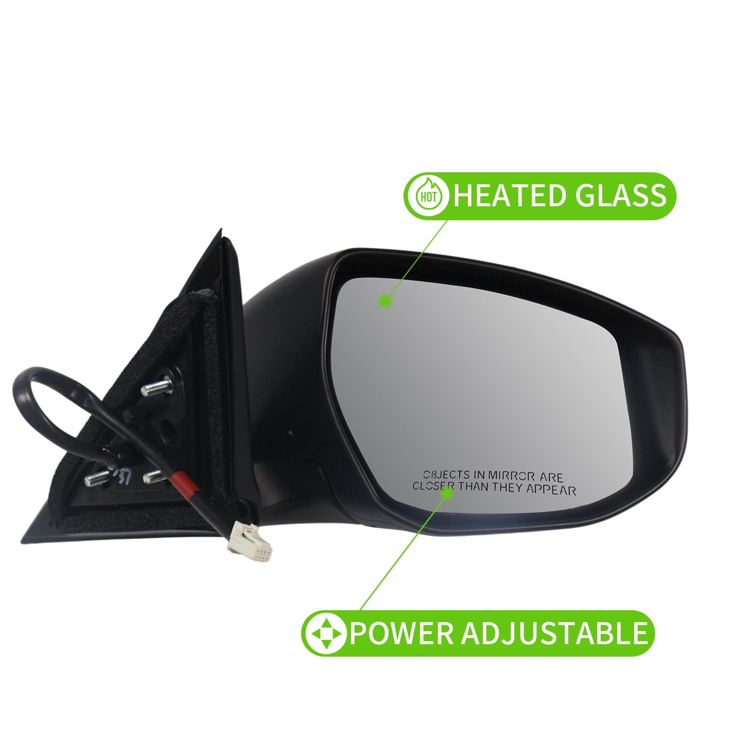 Right Passenger Side Mirror for 2013-2018 Nissan Altima Power Heated LED TURN INDICATOR Door Mirror for 2013 2014 2015 2016 2017 2018 Nissan Altima Accessory, Black