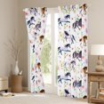 thumbnail image 3 of Manfei Horse Racing Child Curtains Pack of 2 (42x84 Each), Rustic Farmhouse Animal Curtains Blackout, Watercolor Floral Bedroom Curtains, Window Curtains Room Decor, 3 of 6