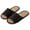 Black, variant on Women's Linen Bamboo Slippers Open Toe Breathable Lightweight Non Slip House Shoes For Summer Indoor Comfort, Khaki
