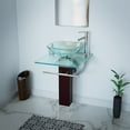 thumbnail image 4 of 2 Bohemia Glass Pedestal Sink Crystal Clear Countertop Modern Vanity Round Vessel Sinks, Chrome Faucet, Drain, Towel Bar, Tempered Glass Counter and Pedestal| Renovators Supply, 4 of 4