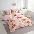 thumbnail image 3 of Manfei Happy Halloween Bedding Sets Twin Size,Pink Orange Comforter Sets with Sheets,Festival Ghost Bed in a Bag Twin size,Lightweight Pumpkin Room Decorative,Reversible,7-Piece, 3 of 6