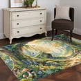 thumbnail image 4 of Watercolor Forest Area Rug 4x6 Washable Rug Non Slip Spring Botanical Floral Large Area Rug Indoor Floor Carpet for Entryway Bedroom Kitchen Living Room Home Office Dining Room Nursery, 4 of 8