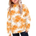 thumbnail image 2 of Atogsazn Kids Boys 1/4 Zip Sweatshirt Childrens Casual Tie Dye Long Sleeve Pullover Sweater Fall Winter Outerwear Orange 9-10 Years Fashion, 2 of 9