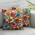 thumbnail image 2 of Outdoor Throw Pillow Cover Flower Waterproof Cushion Pack on Linen Pillow Cases Home Decoration for Patio Garden Couch Sofa, 2 of 6