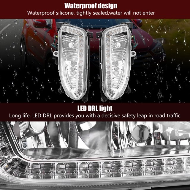 LED DRL, CUBIERTA DE LAMPARA ANTRINBLA A PRUEBA DE SACUDIDAS, PARA INDIGABLE DE SANTA/IX45 2013-2015, SE Adapta Al Paracces Original
