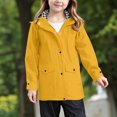thumbnail image 4 of REDARER Girls Hooded Waterproof Windbreaker Jacket Lightweight Mid Length Zip Snap Closure Flap Pockets Plaid Lined Coat for Kids Daily Outdoor Casual Activities,13-14 Years, 4 of 7
