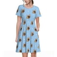 thumbnail image 1 of Disketp Brown French Bulldog para Vestido de Manga Corta para Mujeres, Vestidos de Verano para Mujeres, Casual y Holgado para la Playa, 1 of 6