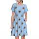 thumbnail image 1 of Balery Brown French Bulldog Vestidos sueltos de manga corta para mujer, vestidos de verano 2025, vestidos casuales de corte A con vuelo., 1 of 6
