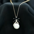 thumbnail image 6 of Rosec Jewels Freshwater Pearl Pendant with Black Onyx and Moissanite - Floral Inspired Pendant, 18K Yellow Gold, 6 of 8