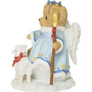 Roman Cherished Teddies, Stella Snow Angel with Lamb Figure, 3.75 H
