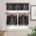 thumbnail image 4 of Christmas Kitchen Curtains and Valances Set, Rod Pocket Curtains Tier Farmhouse Window Curtains 24 Inch Length, Pine Tree Snowflake Ball Silver Leaves Black 3 Piece Kitchen Curtains Set, 4 of 6