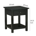 thumbnail image 5 of Ayne Side End Table, 1 Shelf, 1 Drawer, Black Wood, Square 20 Inch, 5 of 5