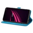 thumbnail image 4 of SaniMore for T-Mobile REVVL V+ 5G 6.8" Wallet Case with Embossed Mandala PU Leather Flip Protection Wrist Strap Credit Card Holder Kickstand Shockproof Case for T-Mobile REVVL V+ 5G, Blue, 4 of 7