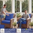 thumbnail image 5 of Outdoor Chair Cushions 24 x 24 x 6 inch for Patio Furniture, Fade & Water Resistant Patio Cushions with Removable Cover and Straps, Blue, 5 of 11