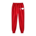 thumbnail image 4 of VBTAPA Sweatsuits for Women Set 2 Piece Jogging Outfit Fashion Heartbeat Print Hoodie Sweatshirt Jogger Sweatpants Casual Tracksuit Y2K Streetwear Red S, 4 of 5