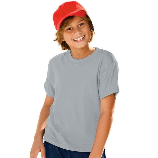 Hanes Garçon ComfortBlend EcoSmart Col Ras du Cou, L, Acier Pâle