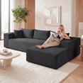 thumbnail image 5 of Costway 110.5” Modular Sectional Sofa with Deep Seats & Comfy Backrests, Comfy Armrests Black, 5 of 9