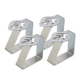 thumbnail image 1 of Clips de Nappe en Acier Inoxydable pour le Rangement de Textiles de Maison pour Jardin, Extérieur, Intérieur, Pique-Niques et Fêtes – Pinces Épaisses et Solides pour Sécuriser les Nappes, Finition Feuille d'Argent, 4 Pcs, 1 of 4