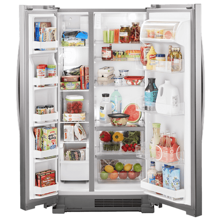 Whirlpool - 21.7 Cu. Ft. Side-by-Side Refrigerator - Monochromatic stainless steel