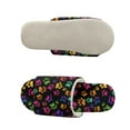 thumbnail image 5 of COEQINE Colorful Paw Print Slippers for Women Indoor Comfortable Fluffy Slides Cozy Open Toe House Shoes Cute Bedroom Shoes Foldable Spa Slippers for Women Men Guest, 38-39, 5 of 7