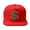red, variant on Men's Hip Hop Flat brimmed Hat flat brim hat Dollar Sign Snapback Hat with Gold Crystal Emblem, Faux Leather Brim Hip hop baseball cap