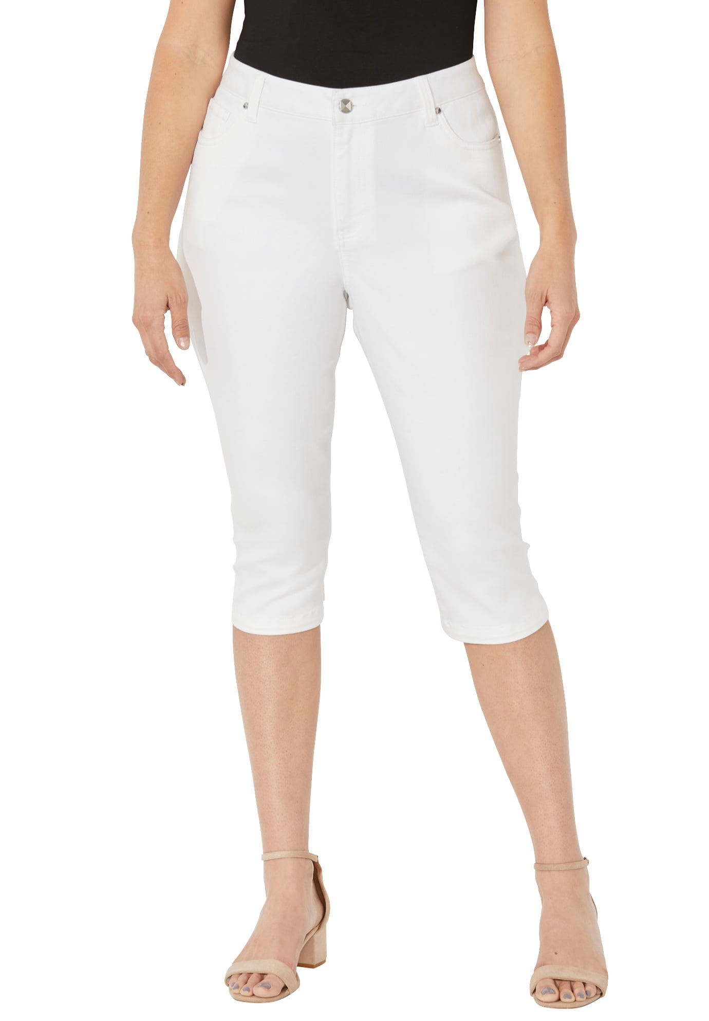 Catherines Catherines Women's Plus Size Sateen Stretch Capri