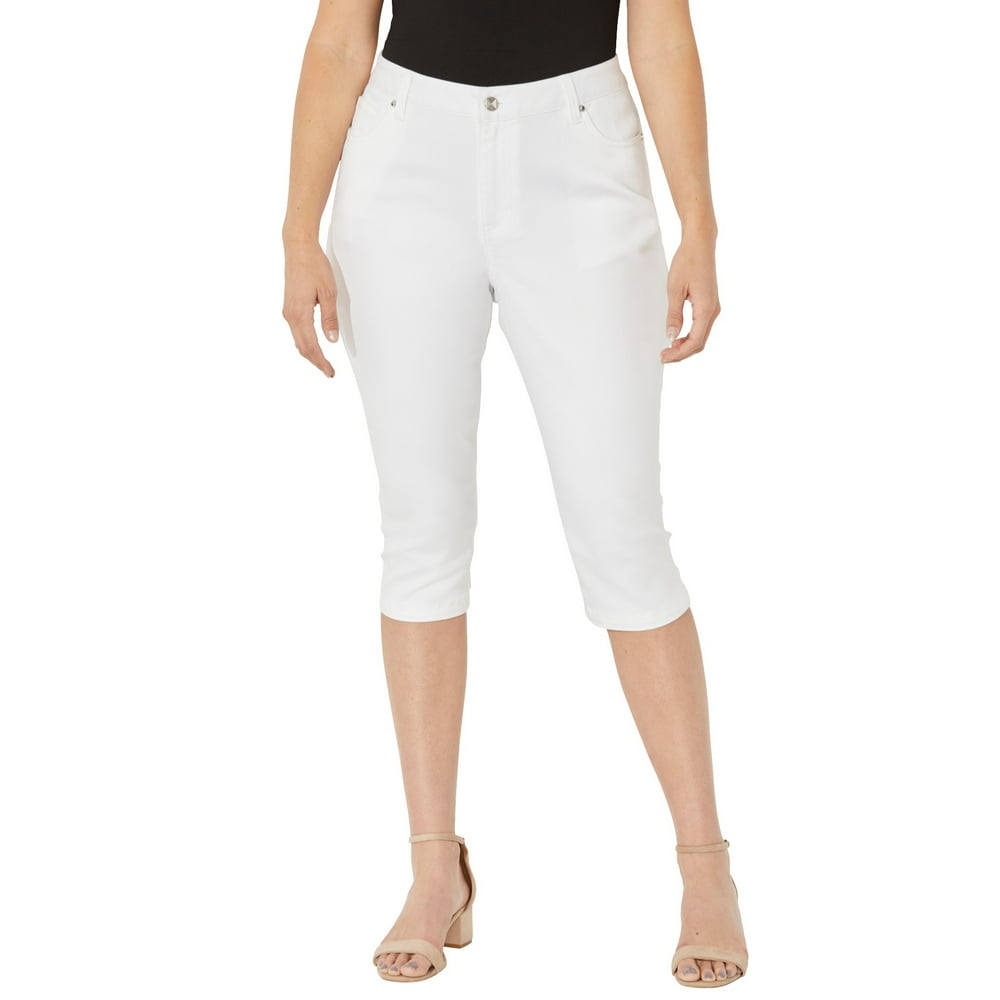 Catherines Catherines Women's Plus Size Sateen Stretch Capri