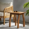 thumbnail image 2 of Tookss Side Table, Wooden End Table, Stylishly-slatted Outdoor Accent Table, Stacking Furniture For Indoor Outdoor Garden Deck Porch Yard Park Balcony 19.00x15.00x19.25 Inches, 2 of 9