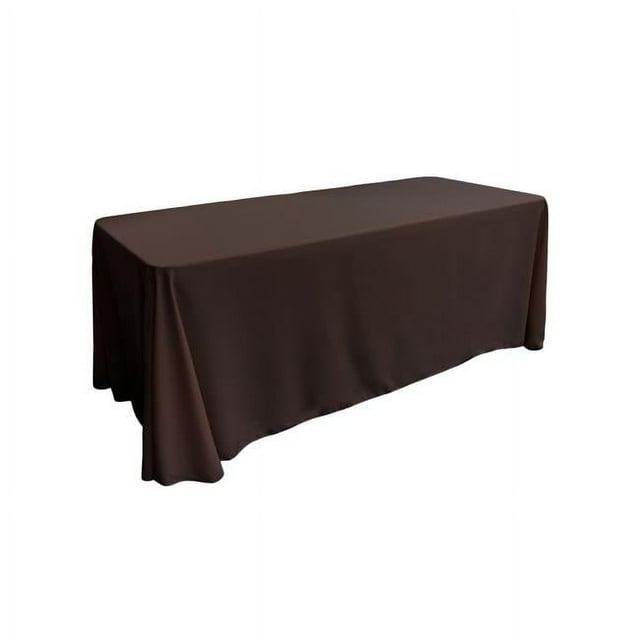 LA Linen TCpop90x156-BrownP22 Nappe Rectangulaire en Popeline de Polyester, Marron - 90 x 156 Po.