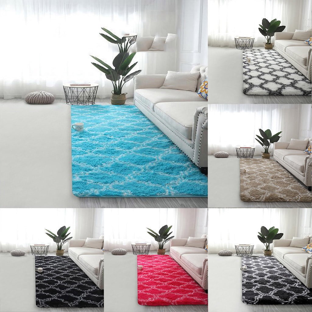 Tapis rond bleu clair 160 cm lavable antidérapant pour salon, chambre à coucher, salle de jeux pour enfants