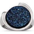 thumbnail image 1 of Stainless Steel Polished With Blue Druzy Stone Ring (Size 6) Made In China sr421-6, 1 of 5