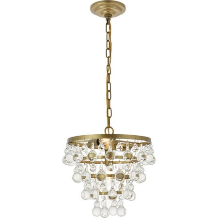 

Brass Tone Finish Pendants 13 Wide Clear Royal Cut Crystal E12 Bulb Type 3 Light Fixture
