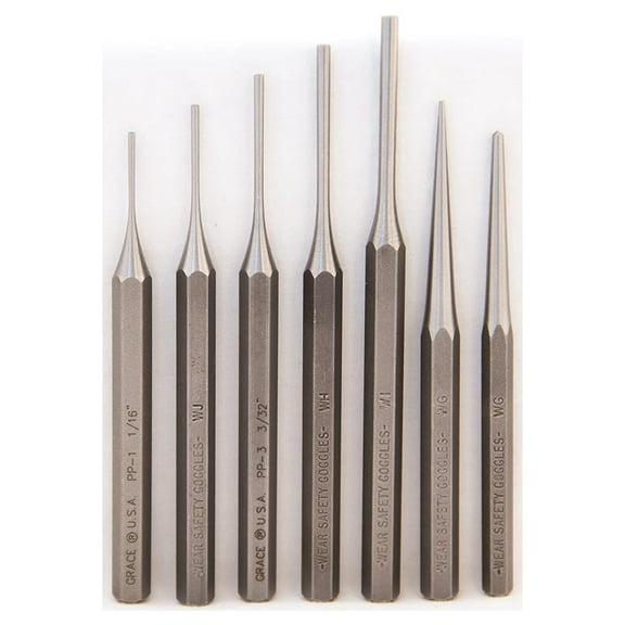 Gun Care Steel Punch Set, Gunsmith Tools & Accessories, 7 Piece Set, Made in USA