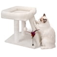 thumbnail image 3 of AIWIKIDE 1-Level 17.7 in Cat Tree with Condo, Scratch Pad, Hammock & Hanging Ball, Beige, 3 of 11