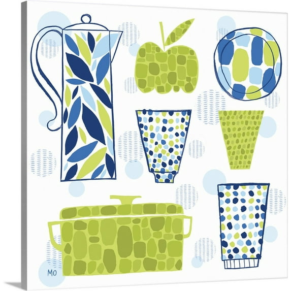 Great BIG Canvas | "Spotted Kitchen III" Canvas Wall Art - 20x20