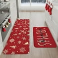 thumbnail image 2 of Christmas Kitchen Rugs Sets of 2 Piece, Red Merry Christmas Kitchen Mats for Floor, Xmas Trees Snowflake Mat, Non-Slip Washable Rug for Home, Winter Holiday Decor Rug 17x29 and 17x47 Inch, 2 of 8