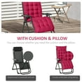 thumbnail image 4 of Outsunny Chaise Zéro Gravité Inclinable avec Dossier Réglable, Rouge Vin, 4 of 10