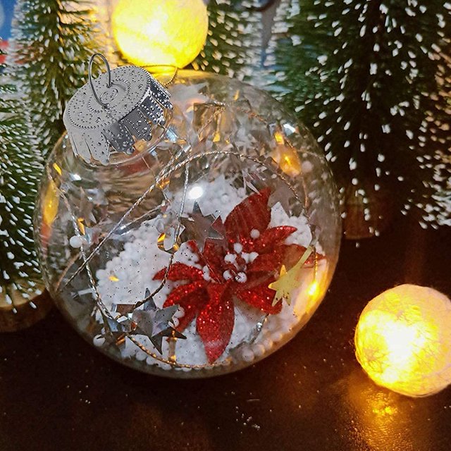 Adornos navideños transparentes bola transparente esfera rellenable de plástico