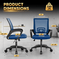 thumbnail image 2 of Magshion Mesh Office Chair Desk Chair, Mid Back Ergonomic Adjustable Height Rolling Swivel Computer Chair with Lumbar Support, Navy Blue, 2 of 14