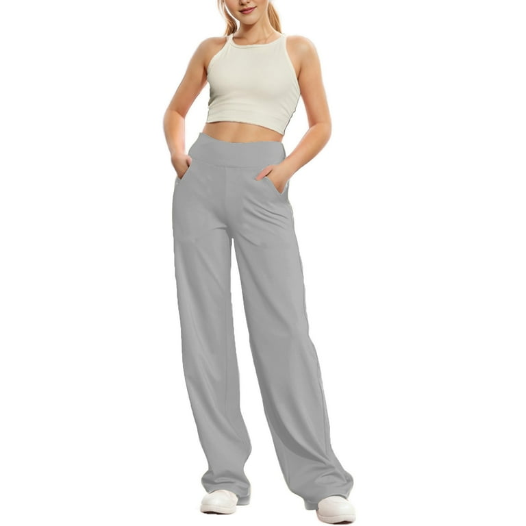 Tuosodrolic Womens Wide Leg Pants Comfy Yoga Pants Crossover