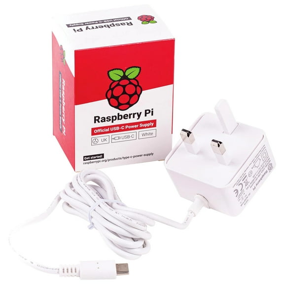 Official Raspberry Pi 4 Type-C Power Supply - UK Plug (White)