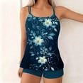 thumbnail image 5 of Brnmxoke Swimsuit Tankini for Older Women Floral Printed 2 Piece Bathing Suits Halter Top with Boy Shorts Tummy Control Outfits Multicolor,M, 5 of 7