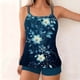 thumbnail image 5 of Trajes de baño Amzcrzy Tankini para mujer, trajes de baño, traje de baño de bikini con control de abdomen para mujer, traje de baño estampado de tres piezas dividido multicolor, XL, 5 of 7