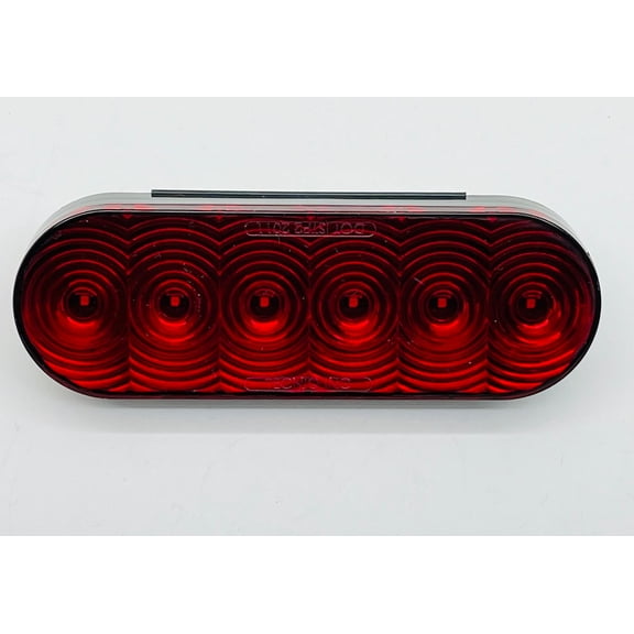One Red 6 LED 6" Oval With Red Lens Stop Turn Tail Light Truck Trailer Bus RV