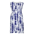 thumbnail image 5 of Summer Sundress for Girls Boho Tie Dye Sleeveless a Line Comfortable Dress with Pocket Fashion Holiday Beach Outfits Blue 7 Years, 5 of 7