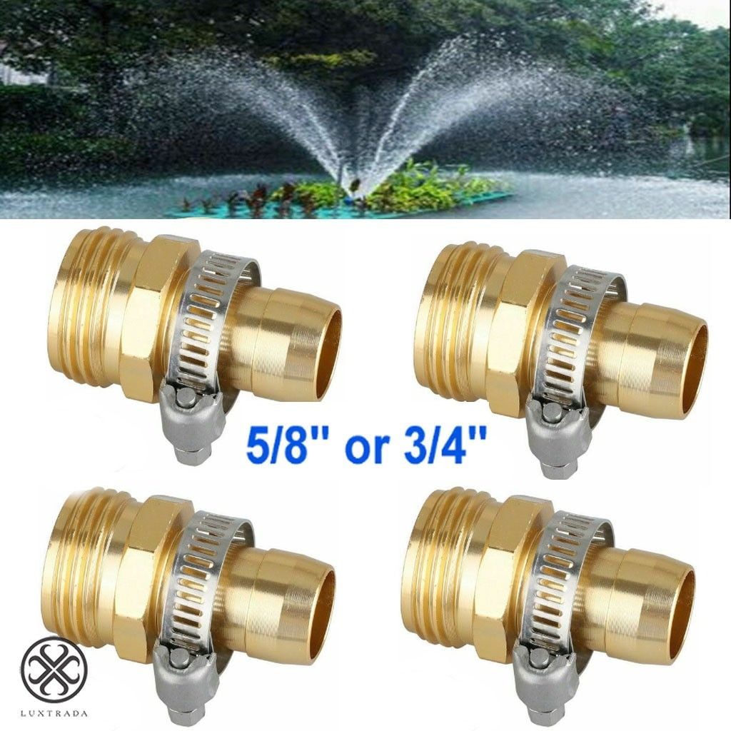 5/8" 3/4" Garden Hose Repair Male&Female Mender Stainless Clamp Connector Set 